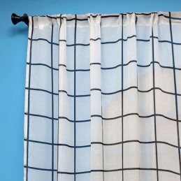 Mřížkovaný Vzor Voile Záclona Vyrobená Na Míru Záclona Průsvitné Záclony Do Obývacího Pokoje Ložnice