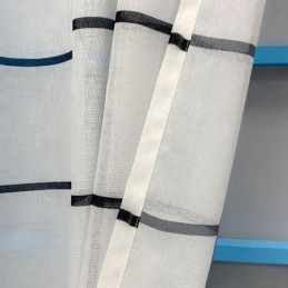 Mřížkovaný Vzor Voile Záclona Vyrobená Na Míru Záclona Průsvitné Záclony Do Obývacího Pokoje Ložnice