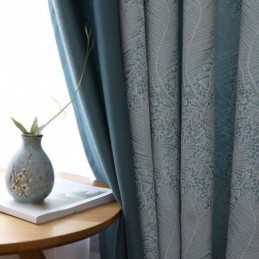 Zatemňovací Závěs, Šitý Na Míru, Evropský Jednoduchý Styl, Měkká Bavlna, Modrý Žakárový Dekorativní Závěs Do Ložnice