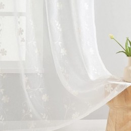 Bílé Průsvitné Záclony, Vyšívané Okenní Záclony, Záclony Na Míru, Záclony Do Obývacího Pokoje, Ložnice