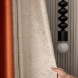 Zatemňovací Geometrické Žakárové Závěsy Do Obývacího Pokoje