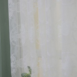 Bílé Průsvitné Okenní Závěsy, Rostlinné Voály Do Obývacího Pokoje A Ložnice