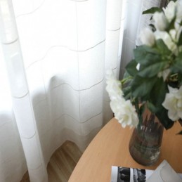 Minimalistická Průsvitná Záclona Na Míru, Velká Mřížková Žakárová Voálová Záclona Do Obývacího Pokoje, Jedna