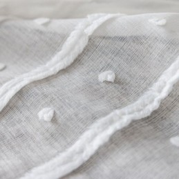 Bílé Průsvitné Záclony Na Míru, Vyšívané Tylové Záclony Do Obývacího Pokoje