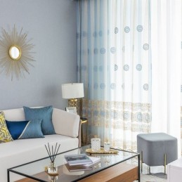 Luxusní Vyšívaná Tylová Záclona Na Míru, Průsvitná Voálová Záclona Do Obývacího Pokoje