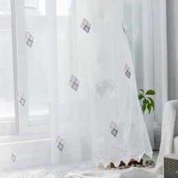 Luxusní Vyšívaná Záclona Vyrobená Na Míru, Záclona Do Obývacího Pokoje, Průsvitná, Bytová Dekorace