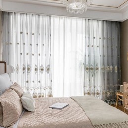 Výšivkový Tylový Závěs, Závěs Na Míru, Evropský Luxusní Průsvitný Voál Do Obývacího Pokoje