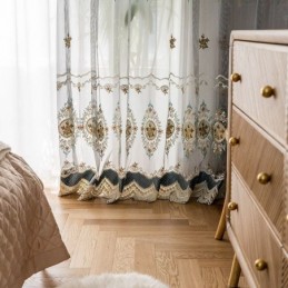 Výšivkový Tylový Závěs, Závěs Na Míru, Evropský Luxusní Průsvitný Voál Do Obývacího Pokoje
