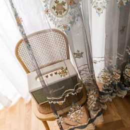 Výšivkový Tylový Závěs, Závěs Na Míru, Evropský Luxusní Průsvitný Voál Do Obývacího Pokoje