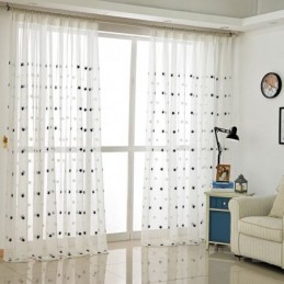 Průsvitná Voálová Záclona S Vyšíváním Hvězd, Vyrobeno Na Míru, Záclonový Panel, Obývací Pokoj, Ložnice, Skleněné Dveře, Okno