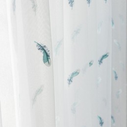 Průsvitná Záclona S Vyšívaným Peřím, Vyrobená Na Míru, Minimalistická Prodyšná Do Obývacího Pokoje/Ložnice