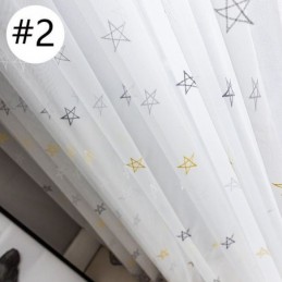 Luxusní Vyšívaná Záclona Vyrobená Na Míru, Záclona S Pentagramovým Vzorem, Průsvitná, Do Obývacího Pokoje/Ložnice