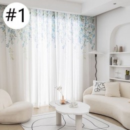 Voálový Závěs S Vinným Vzorem, Šitý Na Míru, Potištěný Závěs, Průsvitné Závěsy Do Obývacího Pokoje, Ložnice