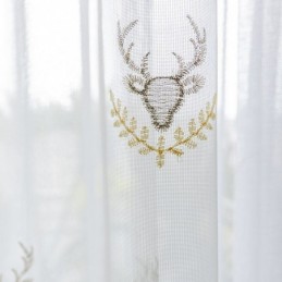 Klasické Průsvitné Záclony Na Míru, Tylové Záclony S Vyšívaným Jelenem Do Obývacího Pokoje