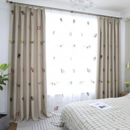 Moderní Zatemňovací Závěs Max, Závěs Na Míru, Smajlík, Kočka, Výšivka, Ložnice