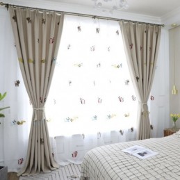 Moderní Zatemňovací Závěs Max, Závěs Na Míru, Smajlík, Kočka, Výšivka, Ložnice