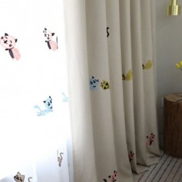 Moderní Zatemňovací Závěs Max, Závěs Na Míru, Smajlík, Kočka, Výšivka, Ložnice