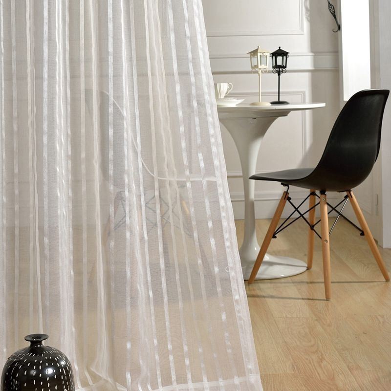 Elegantní Bílý Tylový Závěs Vyrobený Na Míru, Průsvitný Závěs Do Obývacího Pokoje/Ložnice