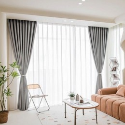 Moderní Jednobarevné Záclony, Zatemňovací Záclona Na Míru Do Obývacího Pokoje A Ložnice