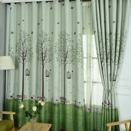 Moderní Pastorační Závěsy S Potiskem Stromů Do Obývacího Pokoje A Ložnice