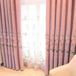 Žinylková Záclona Na Míru Záclona S Moderní Květinovou Výšivkou