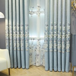 Žinylková Záclona Na Míru Záclona V Severském Stylu S Květinovou Výšivkou