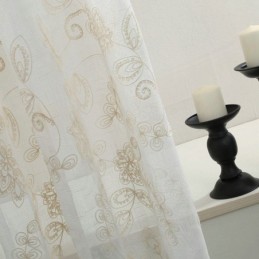 Jednoduchá Průsvitná Záclona Na Míru, Abstraktní Květinová Výšivka, Dekorace Na Okno