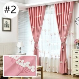 Severská Záclona Na Míru - Záclona S Minimalistickou Květinovou Výšivkou