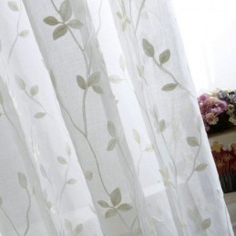 Průsvitná Záclona V Evropském Pastoračním Stylu, Vyrobená Na Míru, S Reliéfním Vzorem