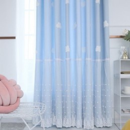 Modré Polozatemňovací Závěsy Sweet Cloud Do Dívčího Pokoje
