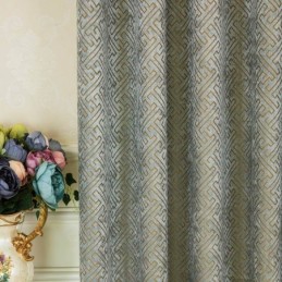 Zatemňovací Závěs V Severském Abstraktním Stylu, Vyrobený Na Míru, Závěs Maze Jarquard Do Obývacího Pokoje, Bice Chenille
