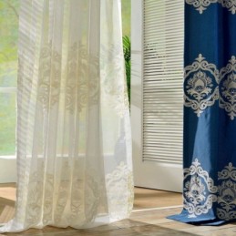 Severská Jednoduchá Průsvitná Záclona, Záclona Na Míru, Evropská Květinová Výšivka, Látka Do Obývacího Pokoje/Studie