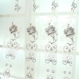 Moderní Květinové Průsvitné Tylové Závěsy Do Obývacího Pokoje A Ložnice