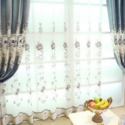 Moderní Květinové Průsvitné Tylové Závěsy Do Obývacího Pokoje A Ložnice
