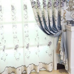 Moderní Květinové Průsvitné Tylové Závěsy Do Obývacího Pokoje A Ložnice