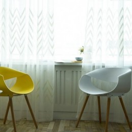 Moderní Vyšívaná Záclona Na Míru, Záclona S Geometrickým Vlnovým Vzorem Na Balkon