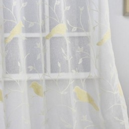 Vyšívaná Tylová Průsvitná Záclona Na Míru, Záclona S Motivem Ptáků Do Obývacího Pokoje A Ložnice