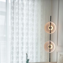 Průsvitné Závěsy S Květinovým Tylem, Elegantní Bílá Voálová Záclona, Rolety Na Míru Do Obývacího Pokoje, Jedna