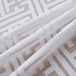 Moderní Bílé Tylové Závěsy Do Ložnice, Geometrické Průsvitné Závěsy, Závěsy Na Míru, Závěsy Na Okna