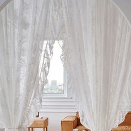 Korejské Tylové Průsvitné Záclony, Vyšívané Záclony Na Míru Do Obývacího Pokoje, Jídelny, Ložnice