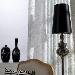 Záclona S Potiskem Listů, Šitá Na Míru, Tylová Záclona Do Obývacího Pokoje A Ložnice