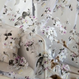 Evropská Průsvitná Záclona Vyrobená Na Míru, Rustikální Květinový Tyl Do Obývacího Pokoje A Ložnice