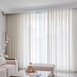 Moderní Bílé Tylové Závěsy, Geometrické Průsvitné Závěsy, Závěsy Na Míru Do Obývacího Pokoje
