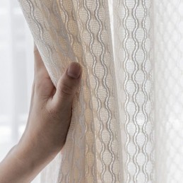 Moderní Bílé Tylové Závěsy, Geometrické Průsvitné Závěsy, Závěsy Na Míru Do Obývacího Pokoje