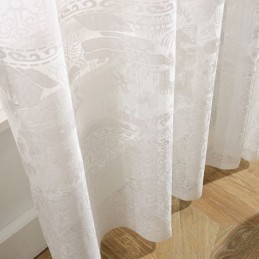 Bílé Žakárové Závěsy, Průsvitné Závěsy Do Obývacího Pokoje A Ložnice