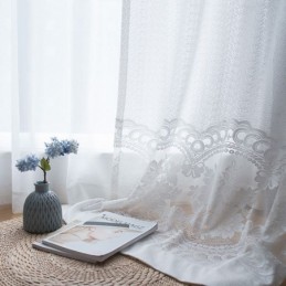 Moderní Květinová Záclona Vyrobená Na Míru, Tylová Záclona, Průhledná Do Obývacího Pokoje A Ložnice