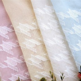 Luxusní Okenní Průsvitná Geometrická Vyšívaná Záclona Z Vysoce Kvalitního Tylu, Vyrobeno Na Míru