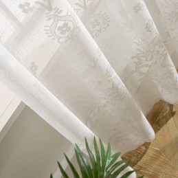 Vyšívaná Květinová Tylová Záclona Na Míru, Luxusní Průsvitné Voálové Závěsy