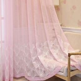 Luxusní Okenní Průsvitná Vějířová Vyšívaná Záclona Z Vysoce Kvalitního Tylu, Vyrobeno Na Míru