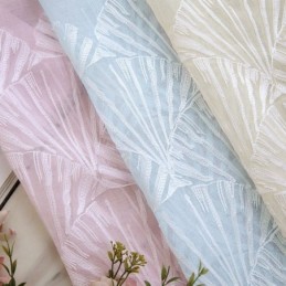 Luxusní Okenní Průsvitná Vějířová Vyšívaná Záclona Z Vysoce Kvalitního Tylu, Vyrobeno Na Míru